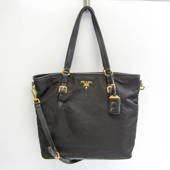 Prada Handbags - PRADA Women's Leather,Nylon Shoulder Bag,Tote Bag Black